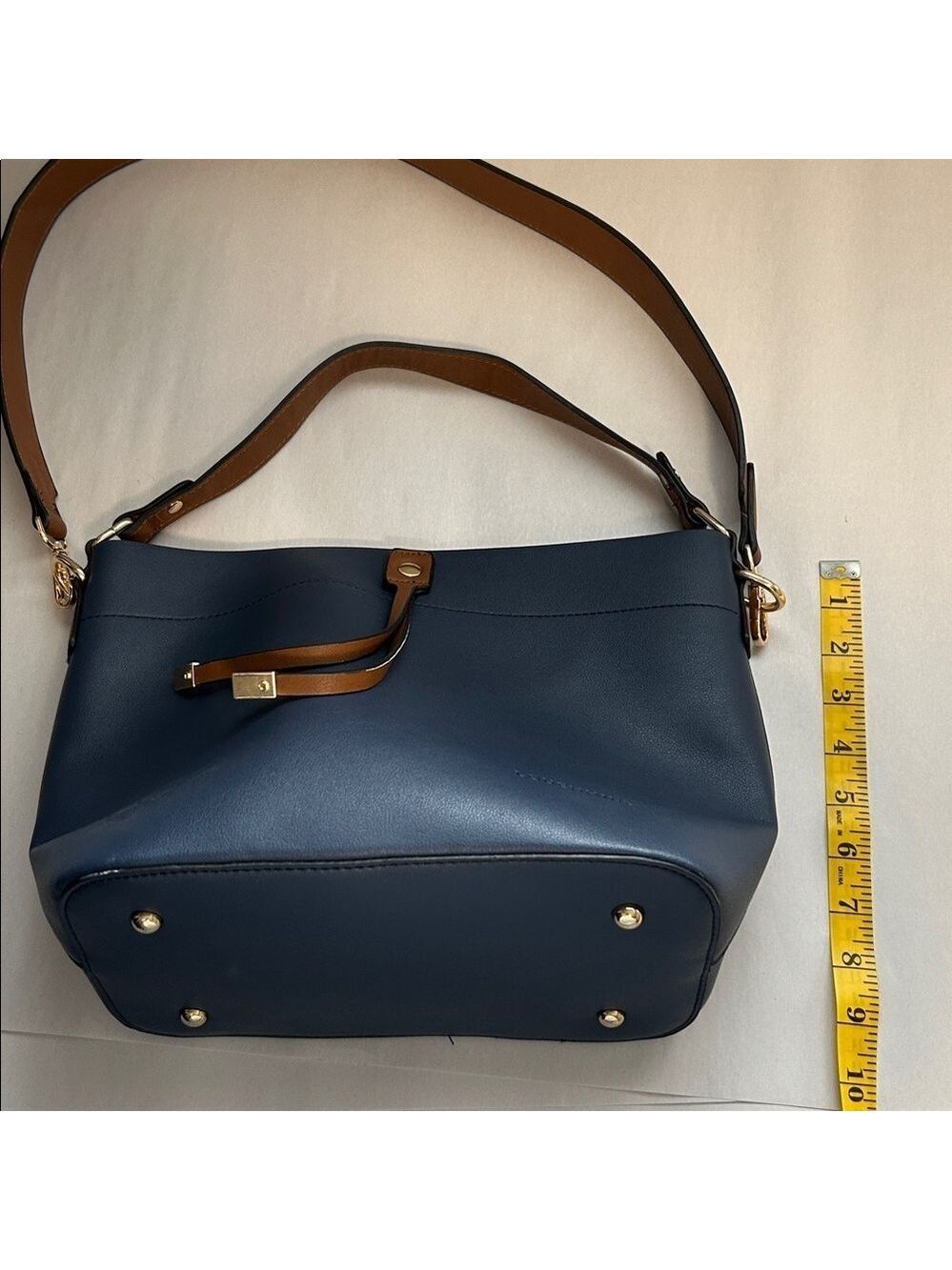 Louenhide Navy Brown Crossbody Bag - Picture 8 of 15
